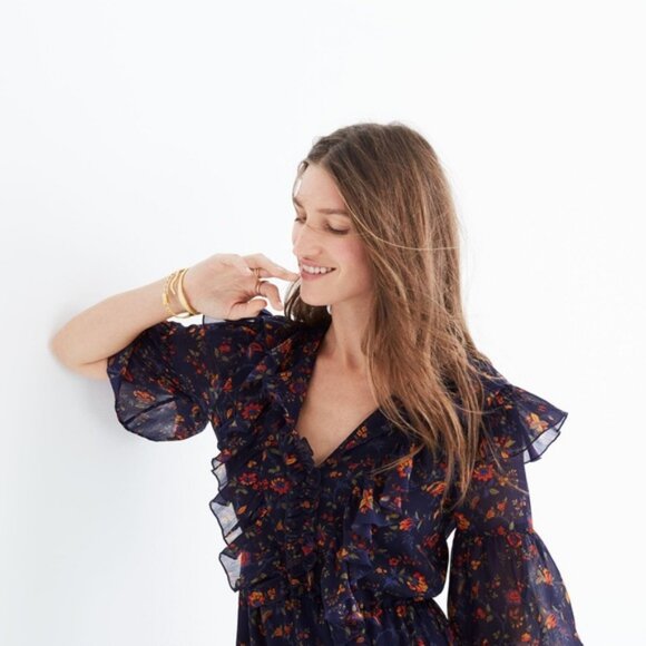 Madewell Floral Ruffle Dress - Picture 2 of 5